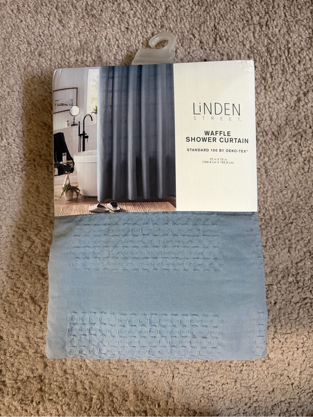 Linden Street Studio Waffle Shower Curtain - Light Blue